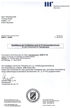 fortbildung zum thema familienrecht am 11 april 2016 rechtsanwalt thomas polzin muenchen pasing